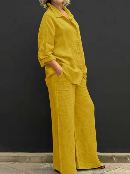 Women’s Stylish Casual Two-Piece Suit for Spring & Autumn – Comfortable Top & Matching Pants Set