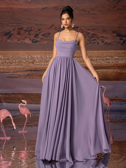 Chiffon Strapless Formal Gown – Stylish Ruched Waist Party Dress