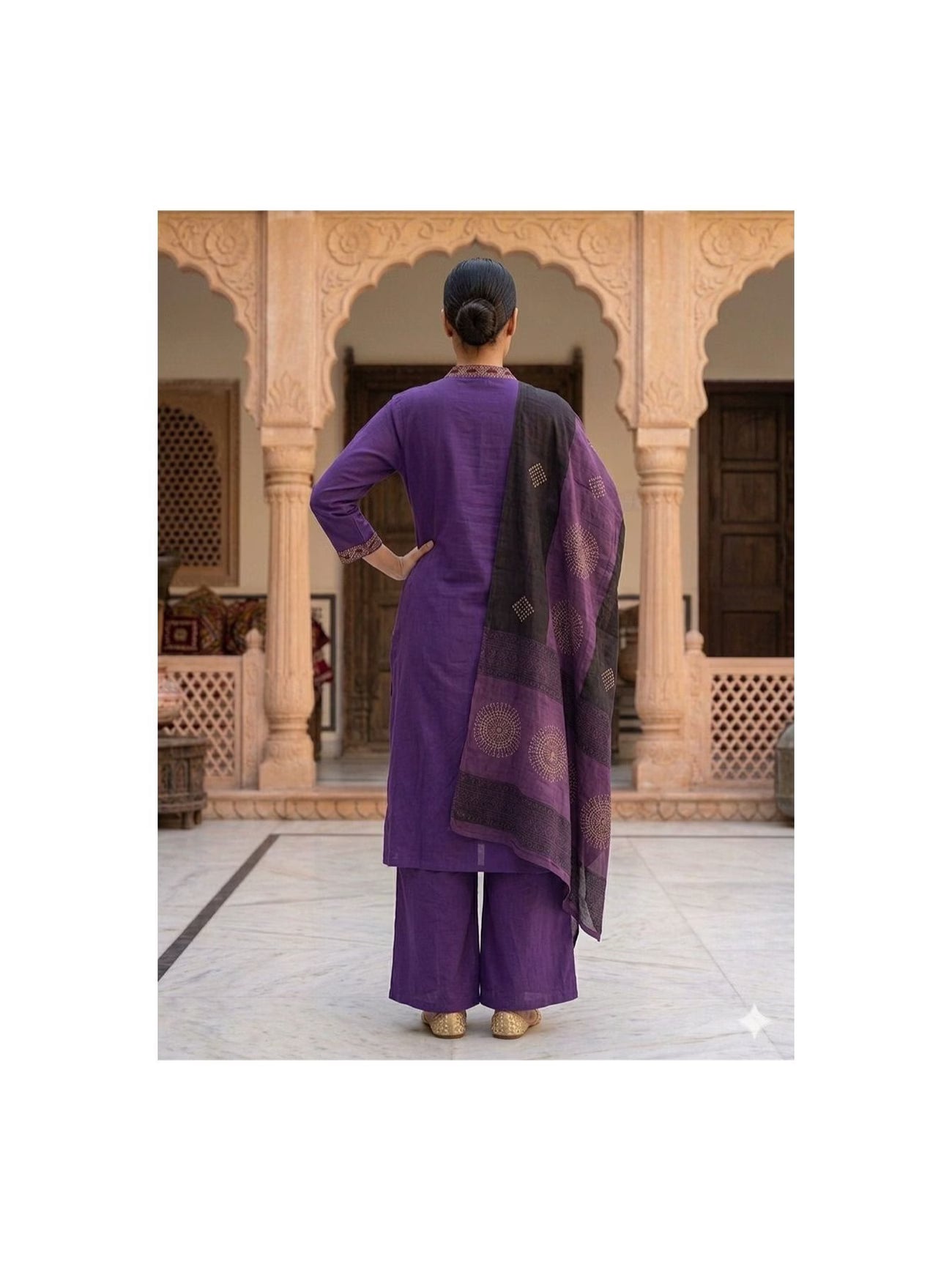 Purple Royal Kurta Palazzo Set 💜