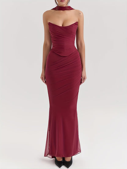 Elegant Draped Bodycon Co-Ord Set 💖