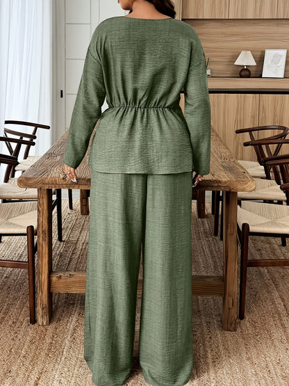 Elegant Pleated Waist Tie Co-Ord Set