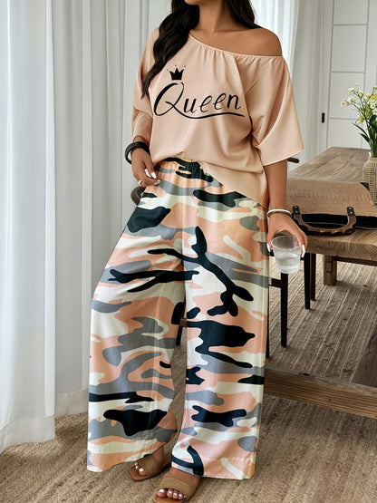 Neon Queen Camo Lounge Co-Ord Set