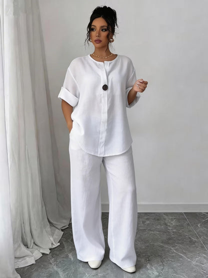 European Luxe Wide-Leg Co-Ord Set