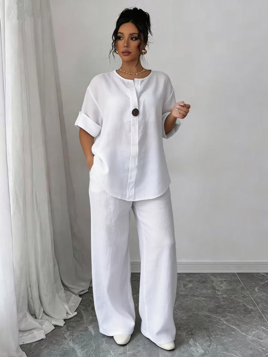 European Luxe Wide-Leg Co-Ord Set