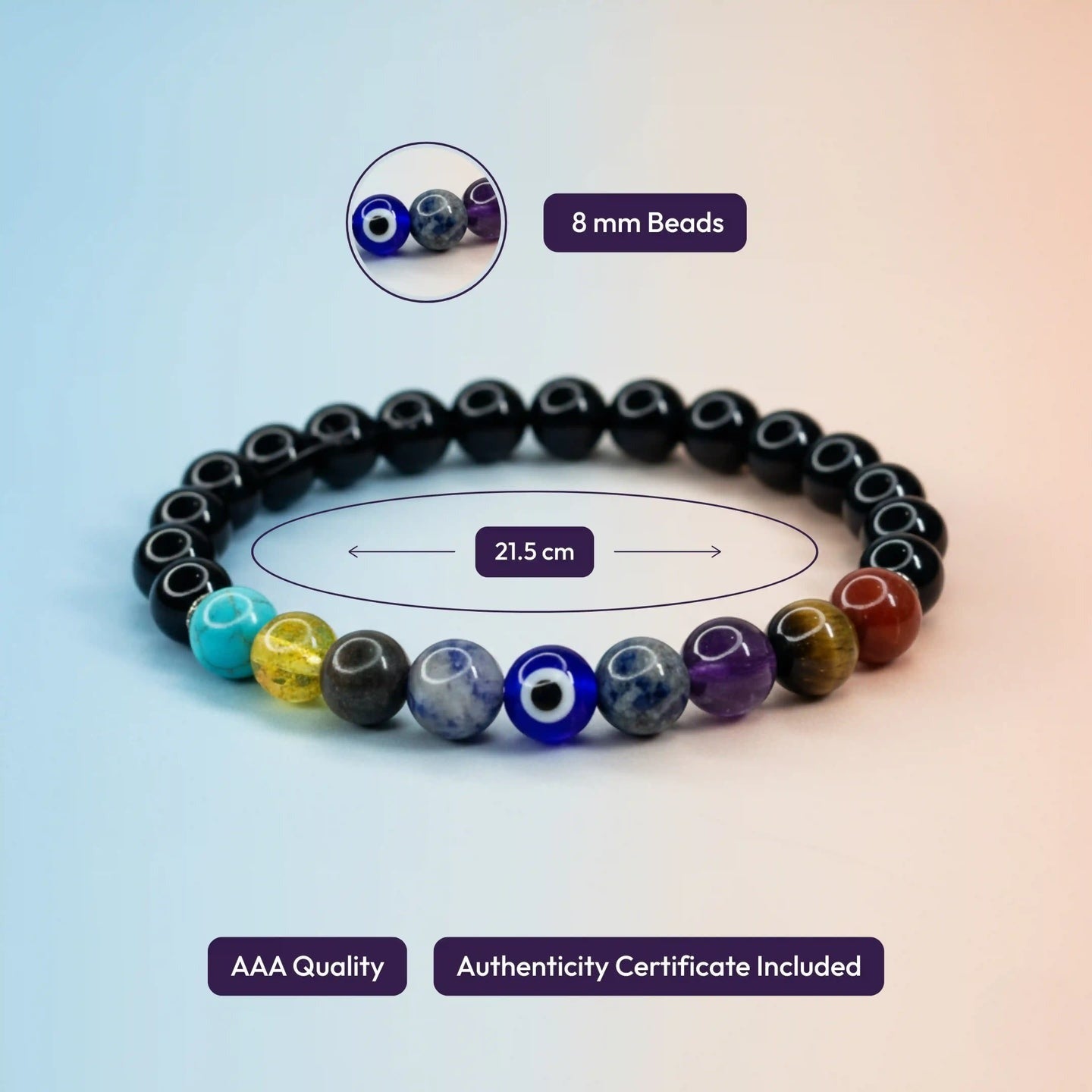 Premium 9 Stone Chakra Bracelet for Positive Vibes – Buy 1 Get 1 FREE