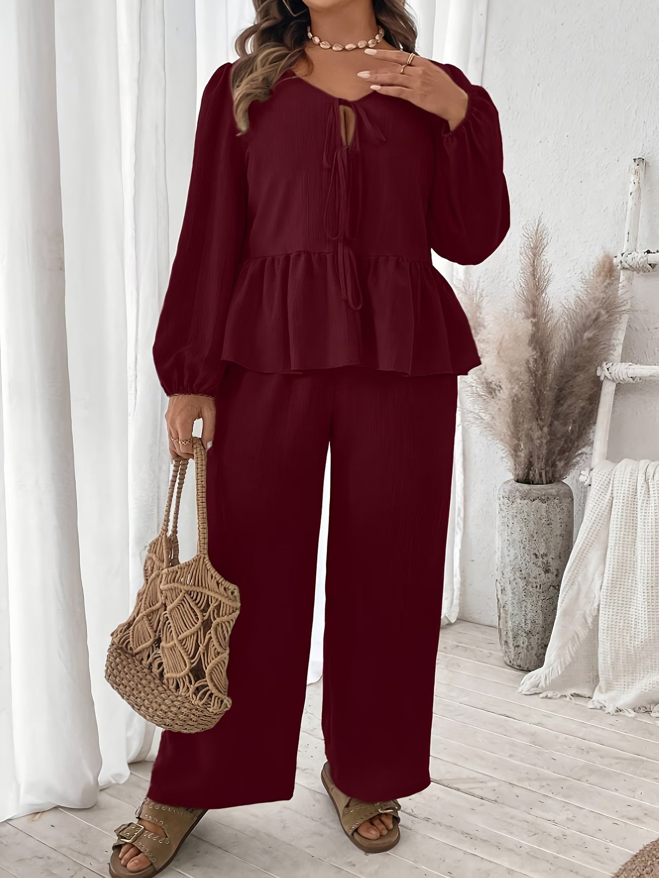 Elegant Floral Ruffle Co-Ord Set