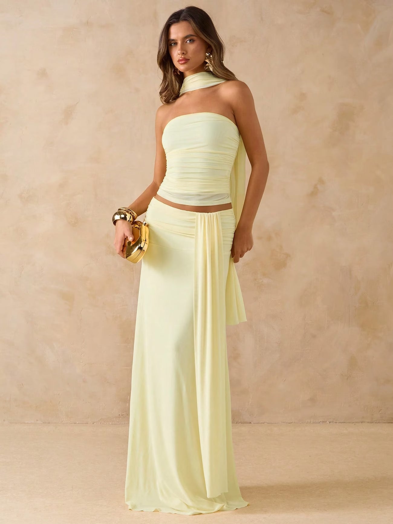 Elegant Draped Bodycon Co-Ord Set 💖