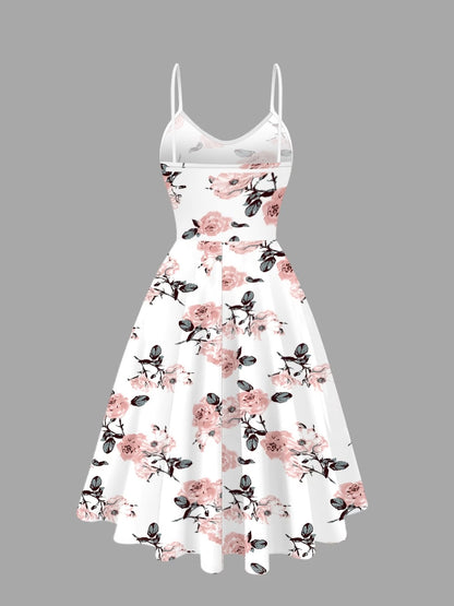 Girls Floral Dress & Cardigan 2-Piece Set