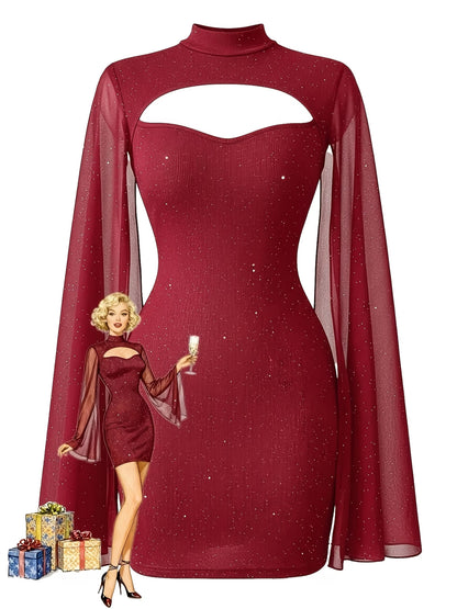 Women's Elegant Hollow-Out Bodycon Party Dress