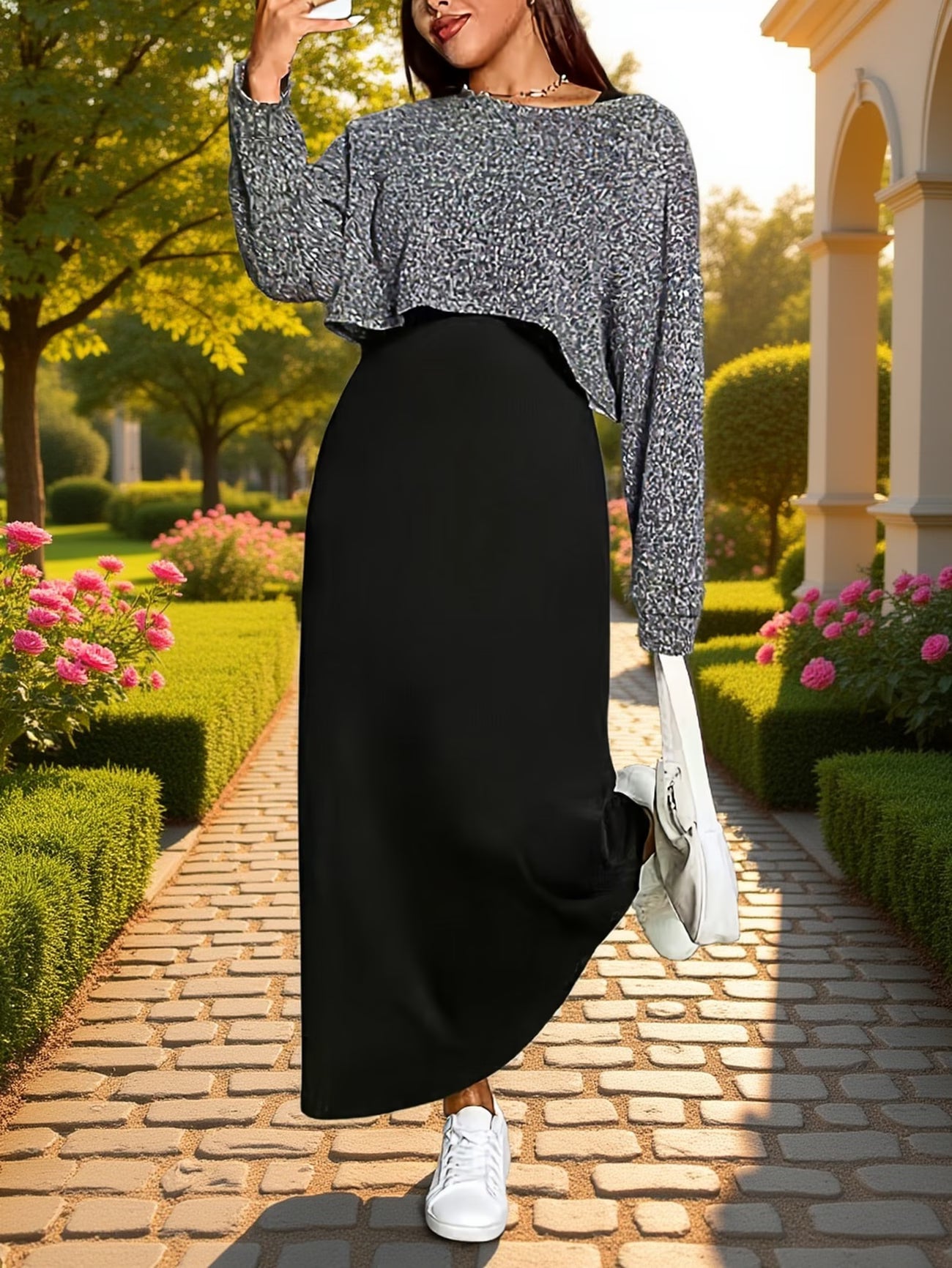 Chic Layered Stripe Dress Set
