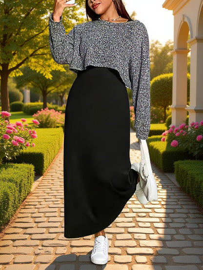 Chic Layered Stripe Dress Set