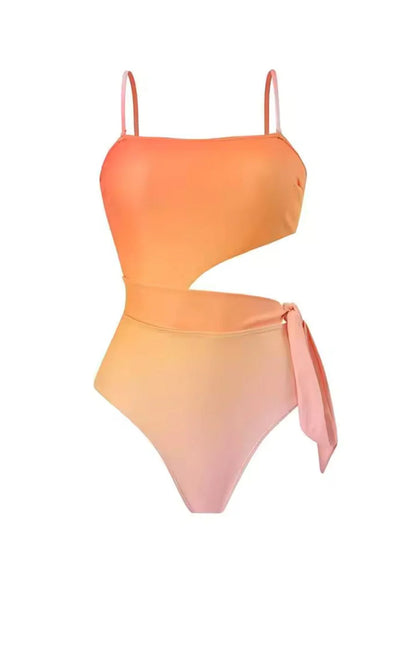 Curve-Flattering Retro Stripe Swimsuit  Bikini - High Waisted Set