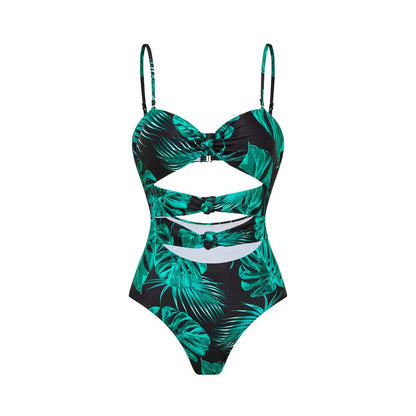 Curve-Flattering Retro Stripe Swimsuit  Bikini - High Waisted Set