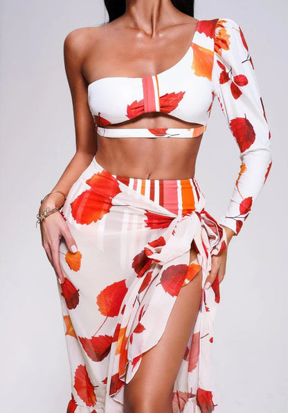 Curve-Flattering Retro Stripe Swimsuit  Bikini - High Waisted Set