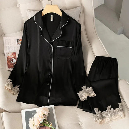 Dream Satin Pajamas Set 2.0 – Luxurious Faux Silk Sleepwear for Women