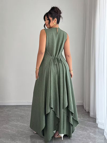 Elegant Tie-Belt A-Line Dress💖