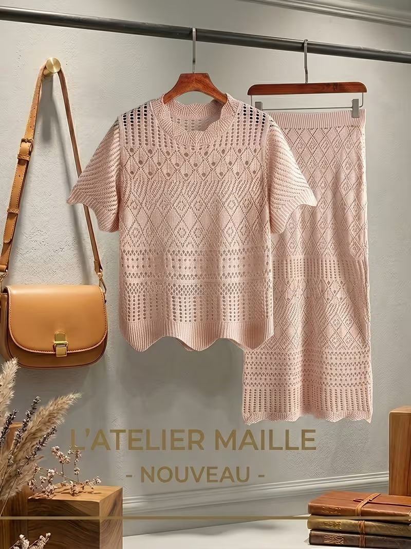 French Chic Hollow Out 2pcs Set
