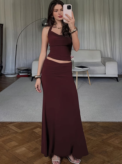 🤍 Elegant Strapless Pleated Co-Ord Set