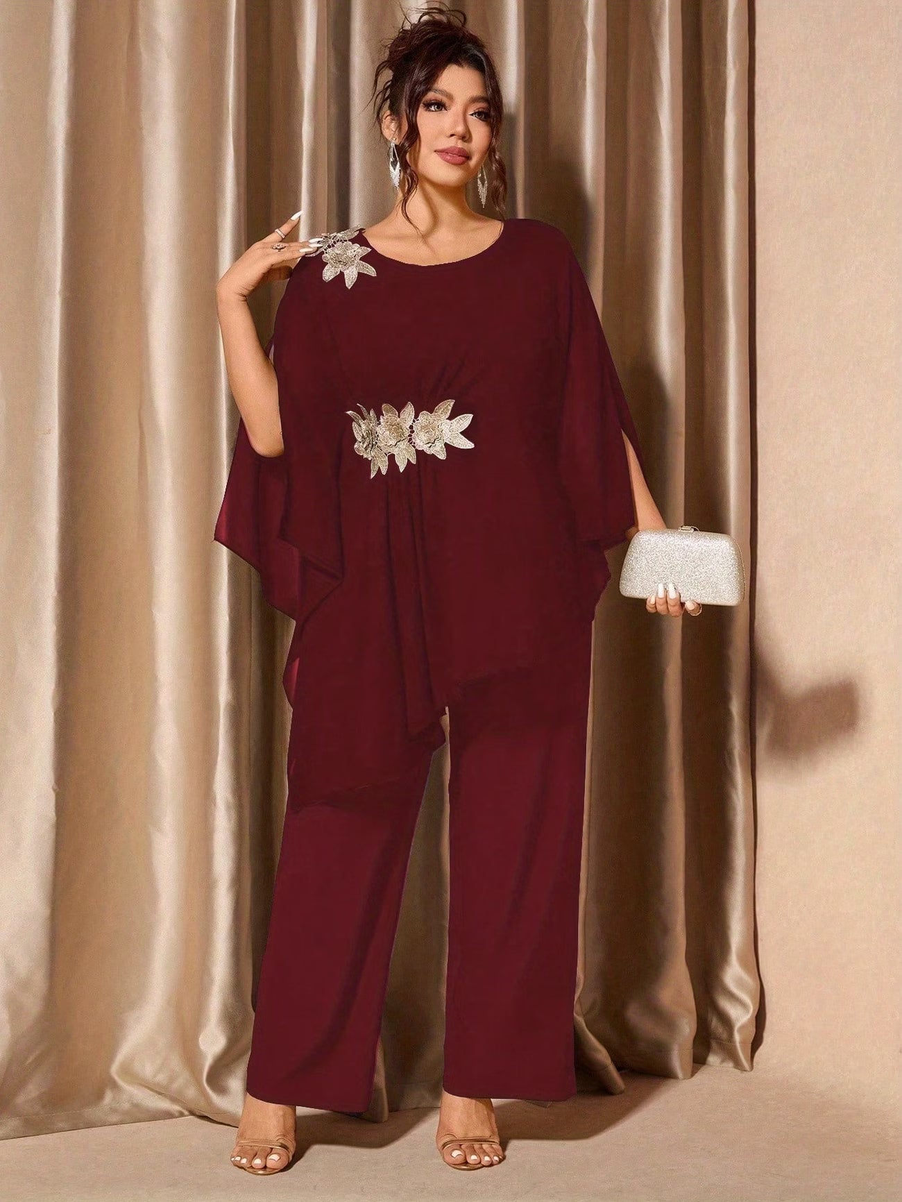 Elegant Floral Asymmetrical Co-Ord Set