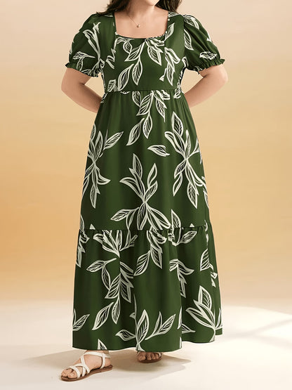 Graceful Summer Printed A-Line Maxi Dress