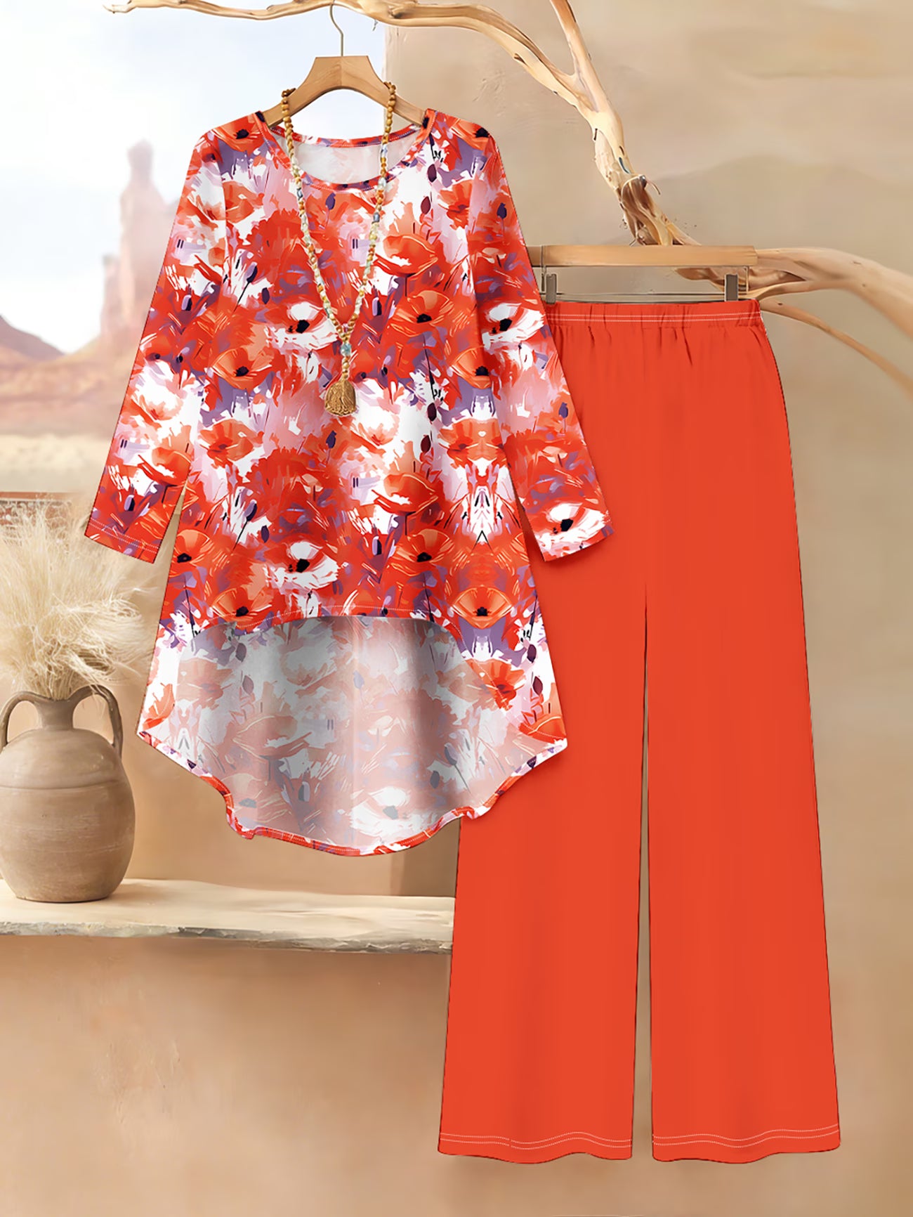 Floral Elegance Long Sleeve Co-Ord Set