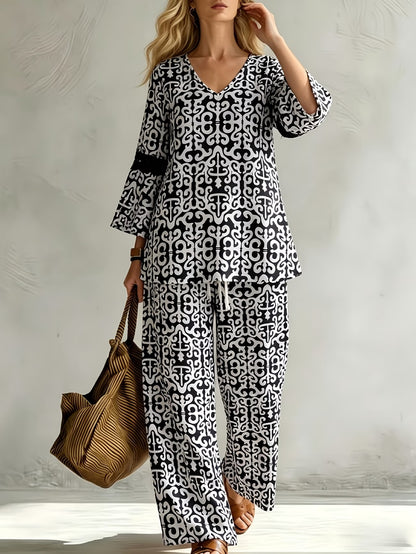 Geometric Luxe Lounge Co-Ord Set