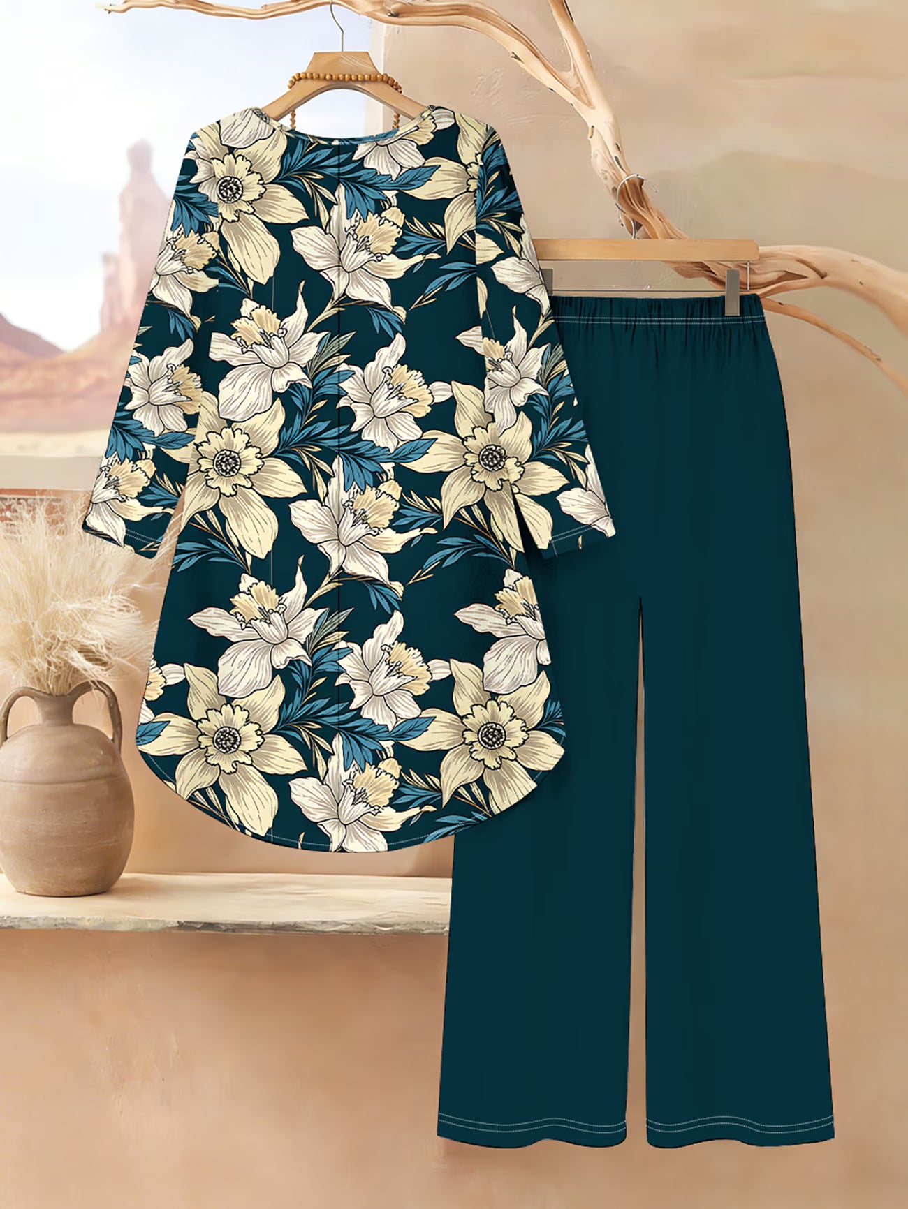 Floral Elegance Long Sleeve Co-Ord Set