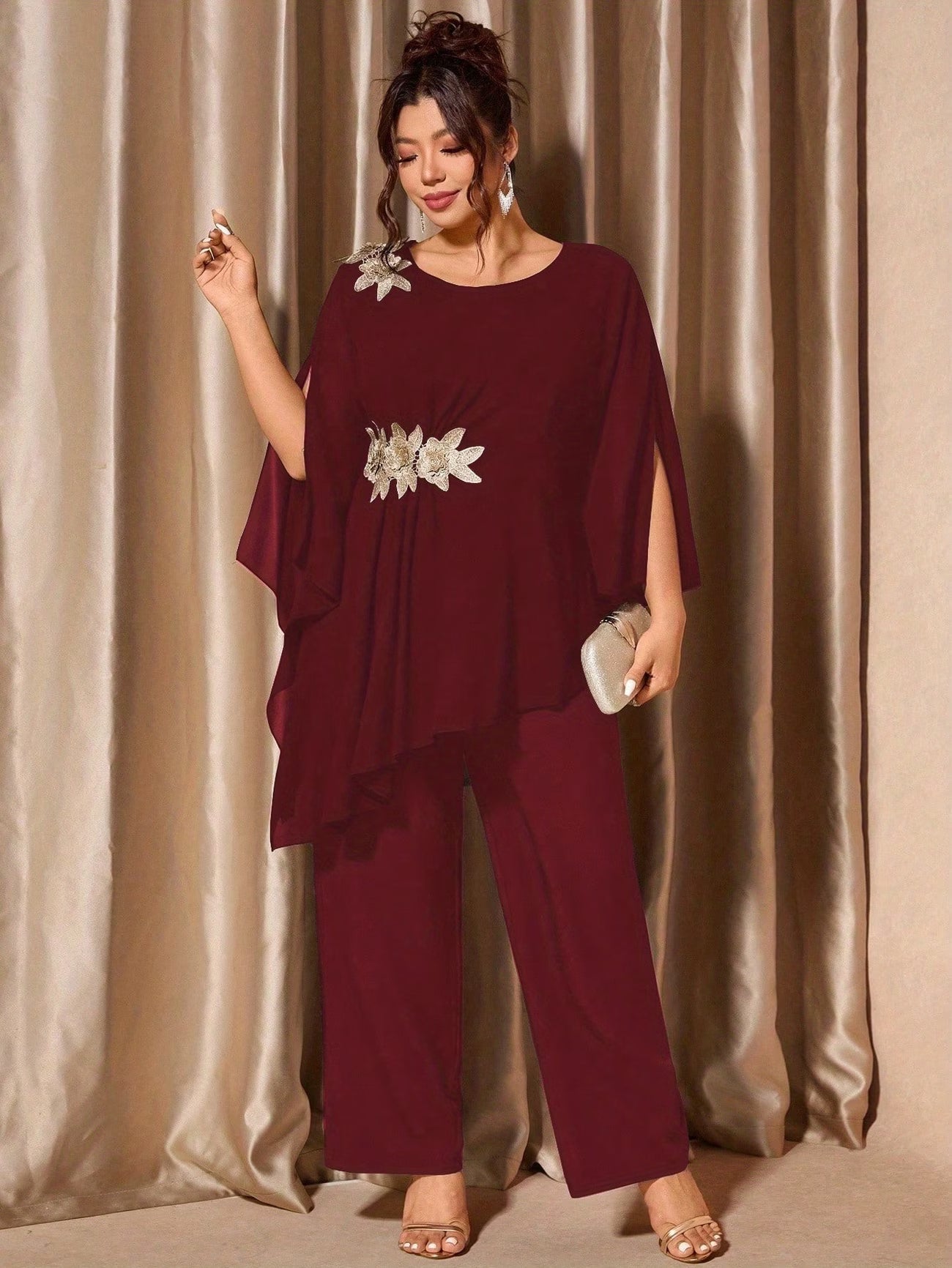Elegant Floral Asymmetrical Co-Ord Set