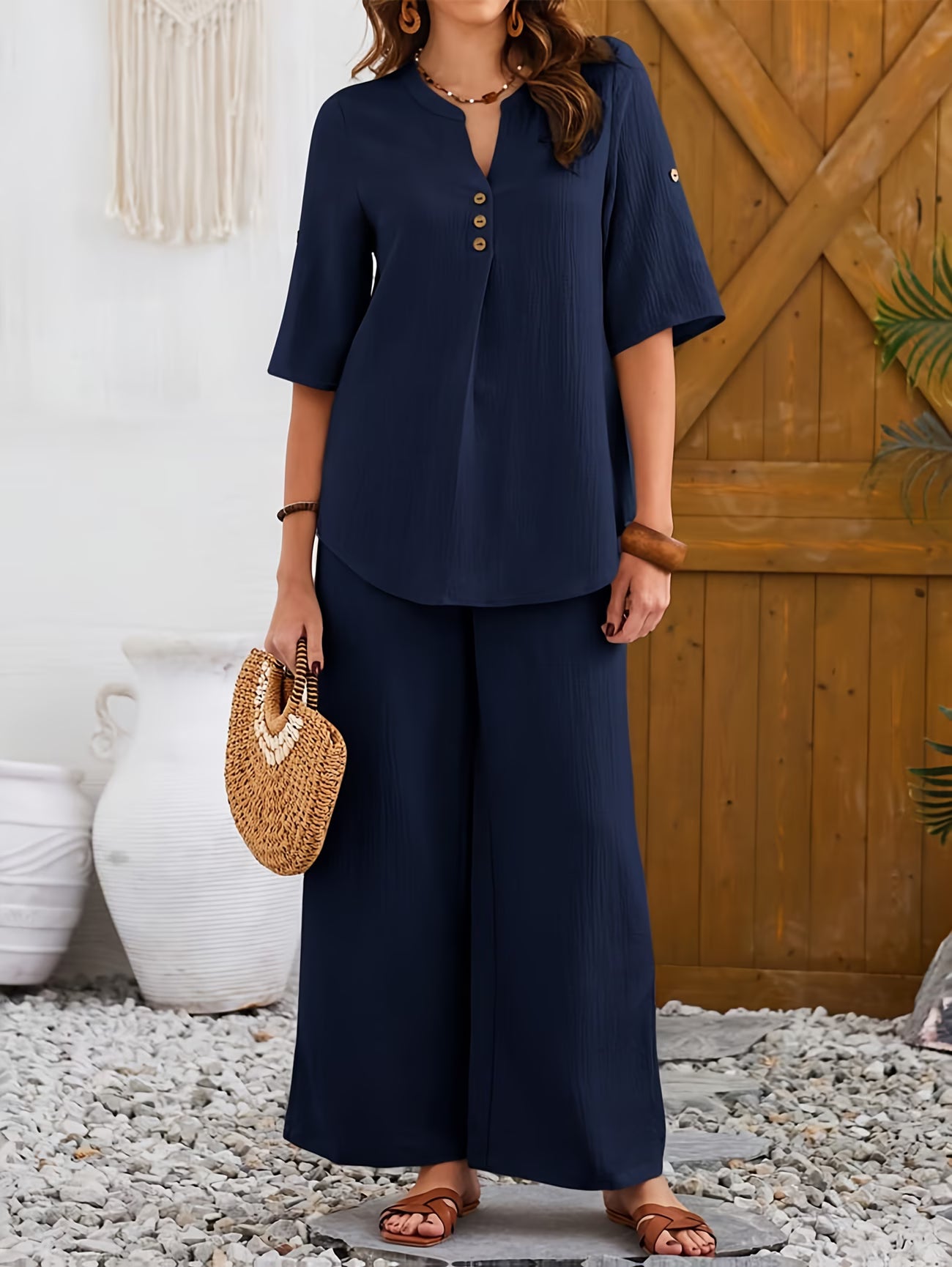 Elegant Wide-Leg Co-Ord Set