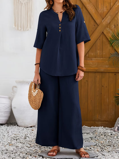 Elegant Wide-Leg Co-Ord Set