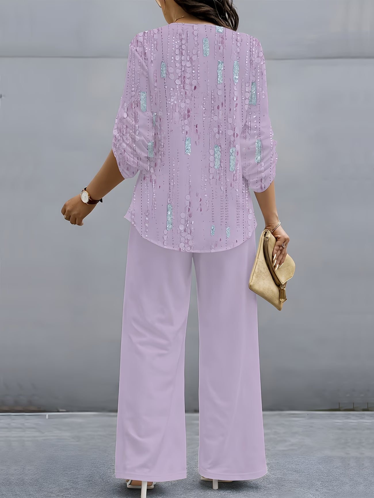 Printed V-Neck Lounge Set
