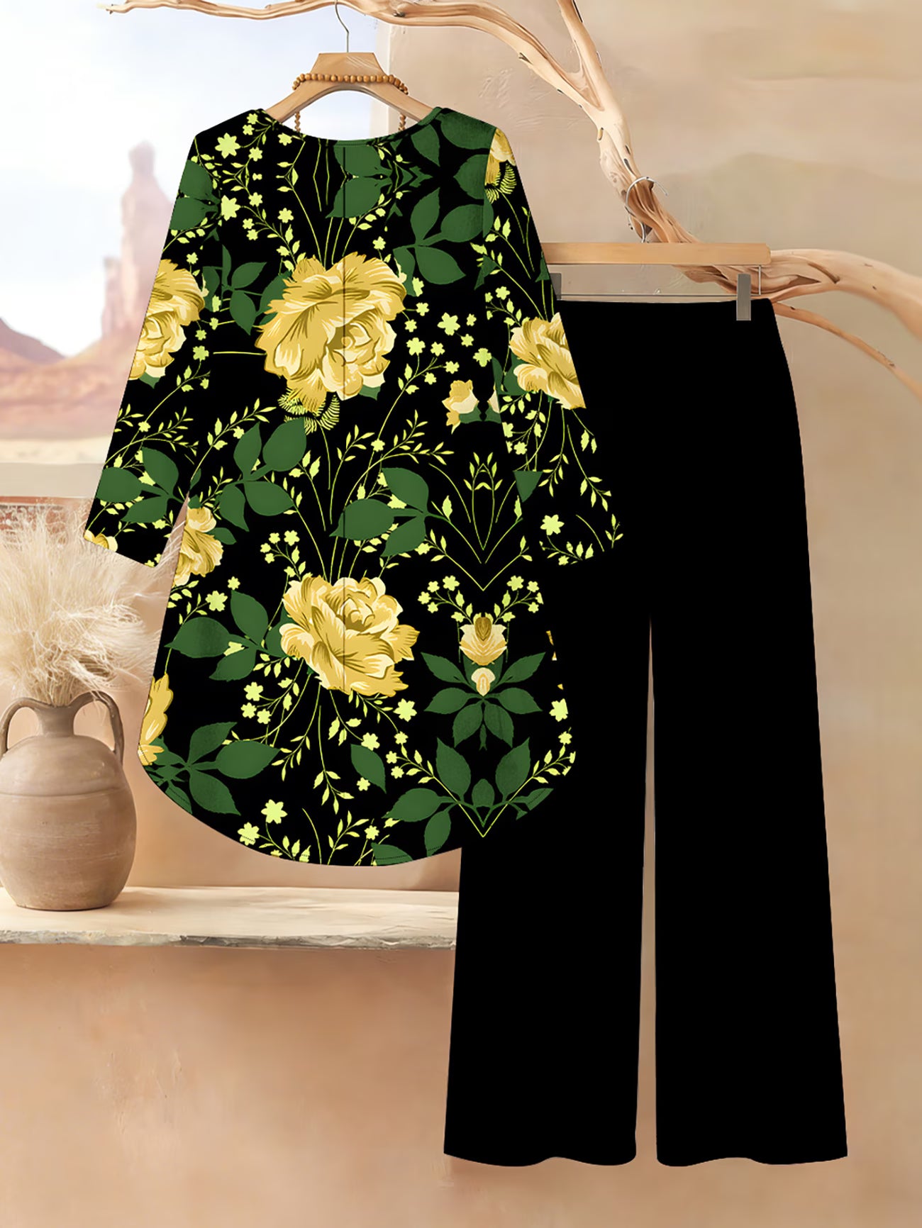 Floral Elegance Long Sleeve Co-Ord Set