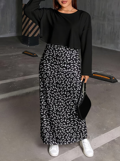Chic Layered Stripe Dress Set