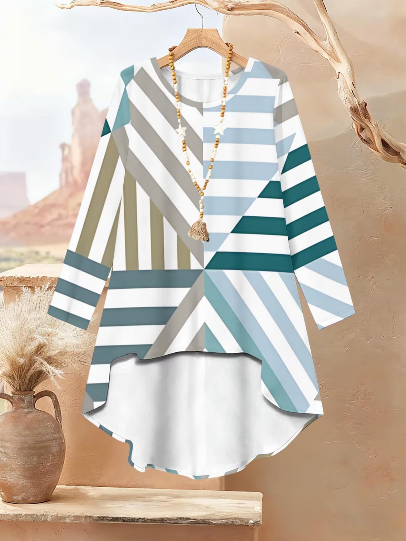 Women’s Color-Block Striped Top & Pants Set