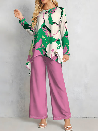 Floral Elegance Long Sleeve Co-Ord Set