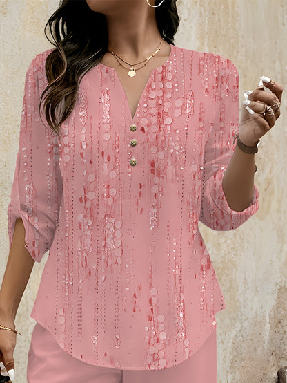 Printed V-Neck Lounge Set