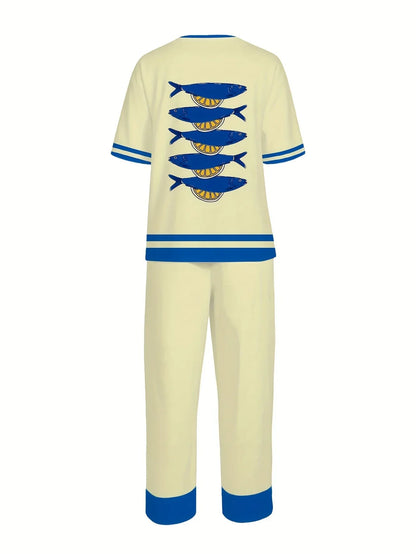 Chill Mode Co-Ord Set Half Sleeve T-shirt & Straight Leg Pant
