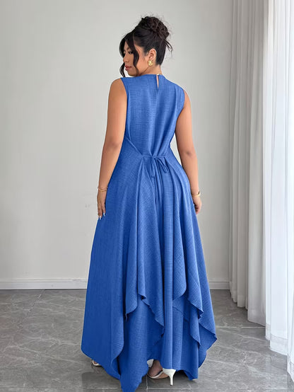 Elegant Tie-Belt A-Line Dress💖
