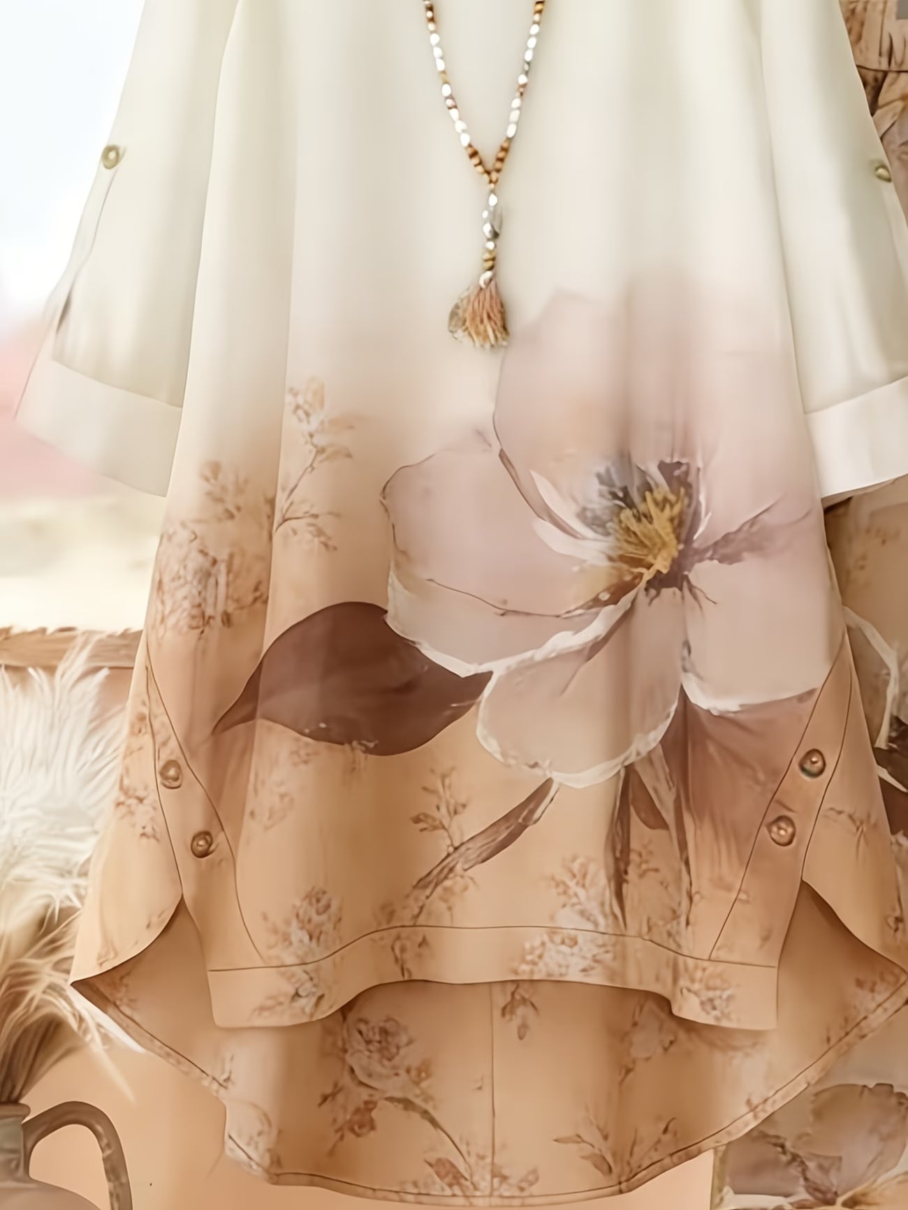Elegant Botanical Print 2-Piece Women’s Co-Ord Set