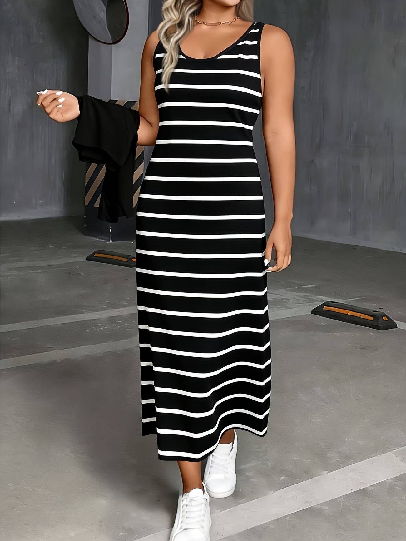 Chic Layered Stripe Dress Set