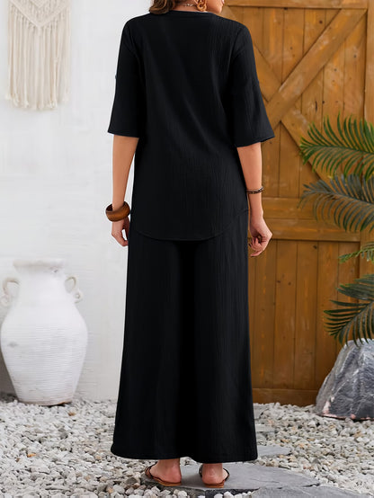 Elegant Wide-Leg Co-Ord Set