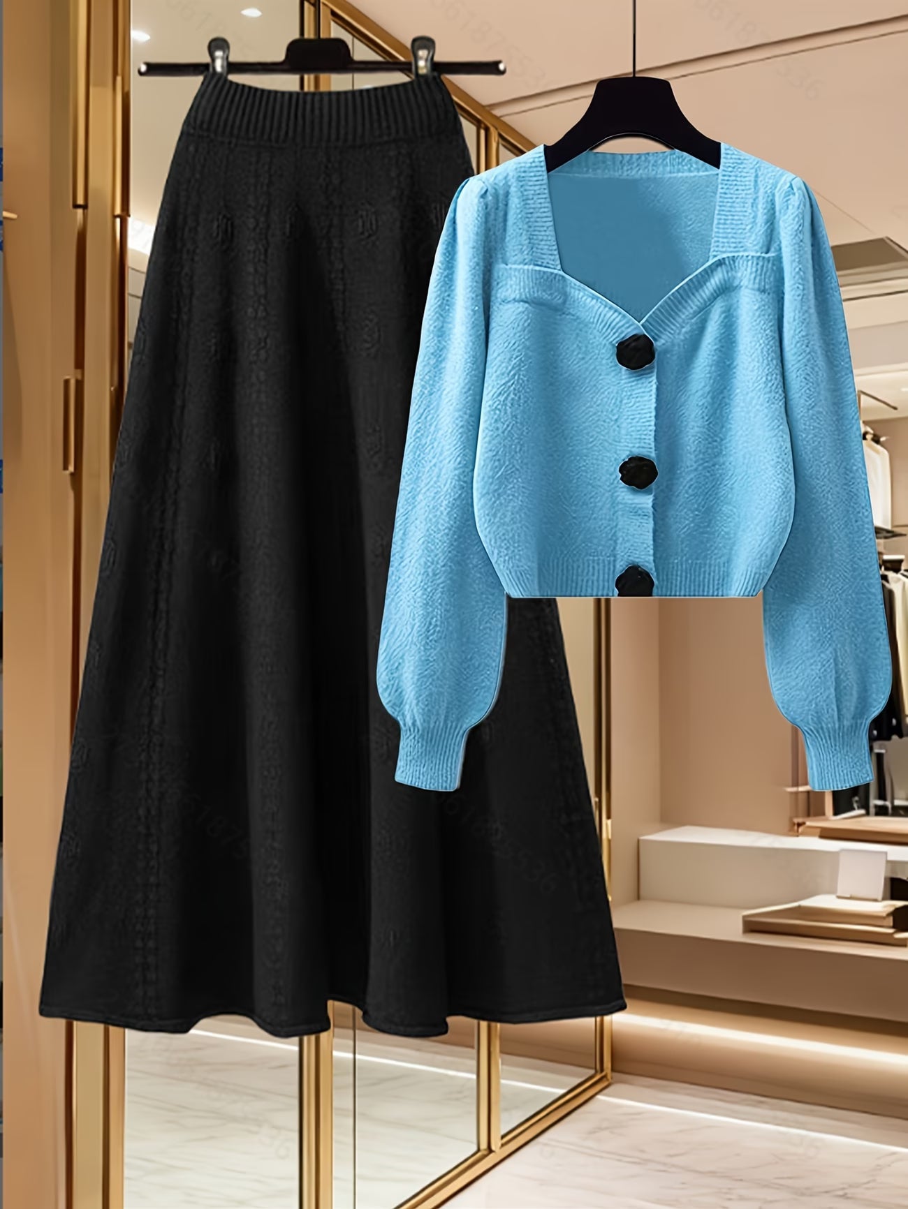 Women’s Knit Top & Skirt Set