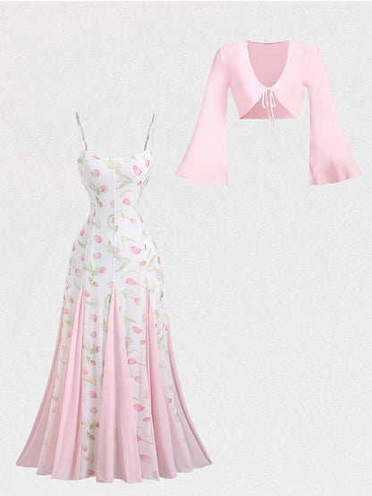 Women Elegant Top & Skirt Two-Piece Set