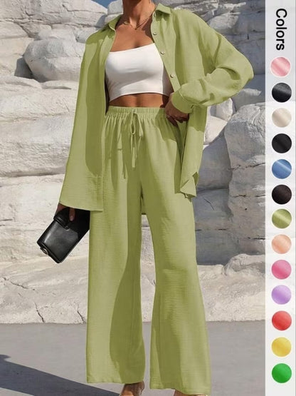 Women's Solid Long Cardigan & Pants Co-Ord Set