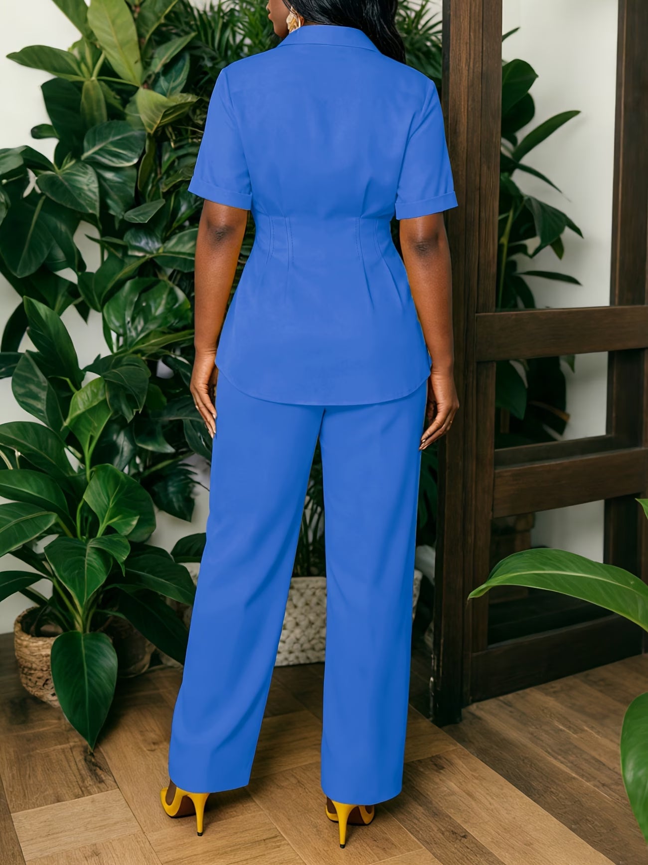 Two-Piece Set Featuring a Chic Top And Relaxed Long Pants