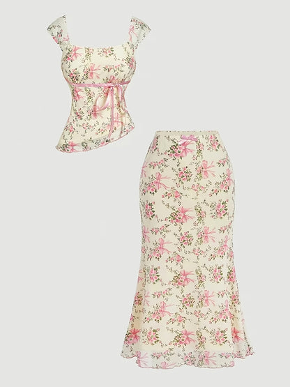 🌸 Bow Co-Ord Skirt Set