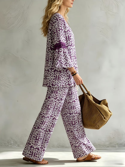Geometric Luxe Lounge Co-Ord Set