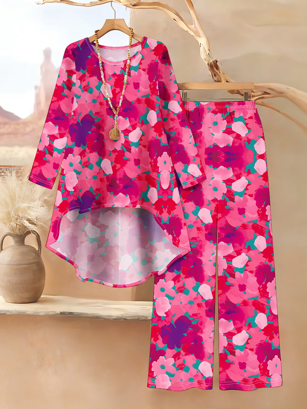 Floral Elegance Long Sleeve Co-Ord Set