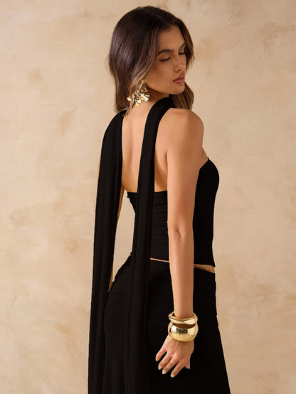 Elegant Draped Bodycon Co-Ord Set 💖