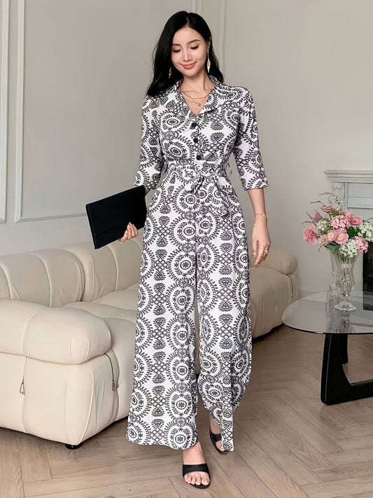 Women’s Floral Vacation Loose Fit Jumpsuit